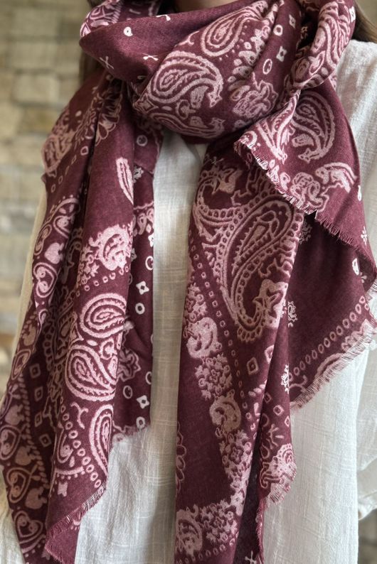 Lucky Bandana Scarf Burgundy 